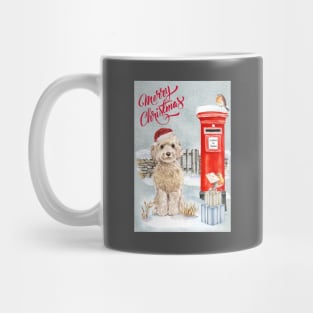 White Cockapoo Merry Christmas Santa Dog Mug